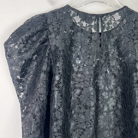 NWT Express Lace Puff Sleeve Top Black Size Small S NEW $88 - Picture 12 of 16
